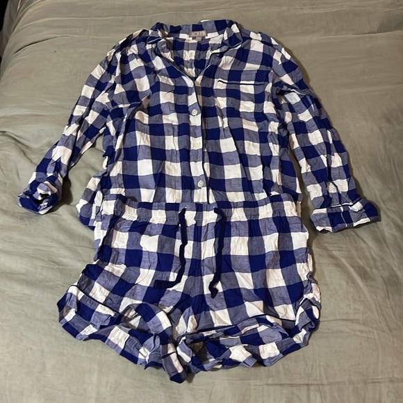 Jcrew Long-sleeve flannel pajama short set in buffalo check - Picture 3 of 6